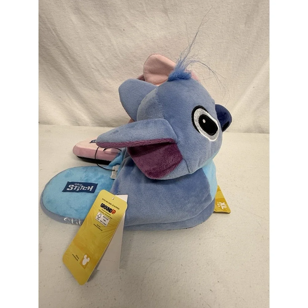 Disney Stitch And Angel Plush Slippers Kids Size XL 4/5 NWT By Ground Up
